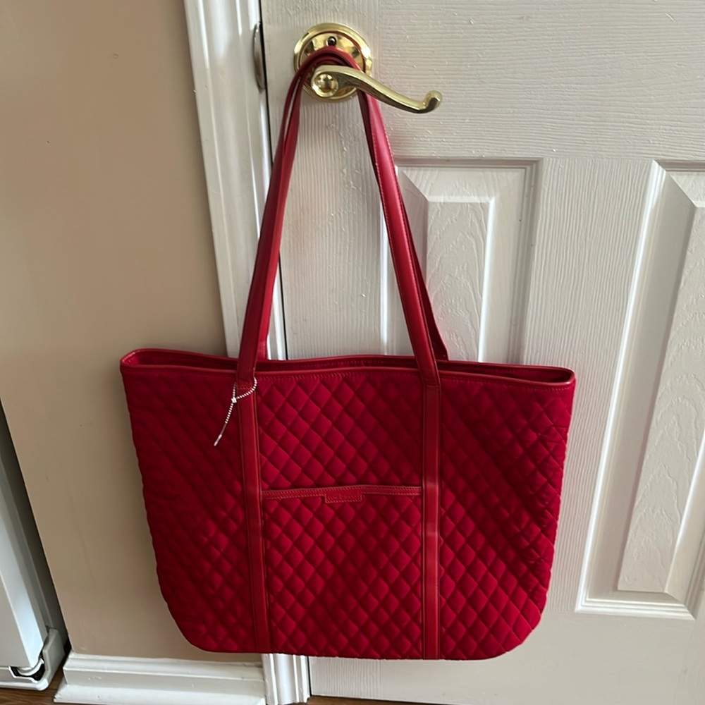 Quilted Red Tote Bag